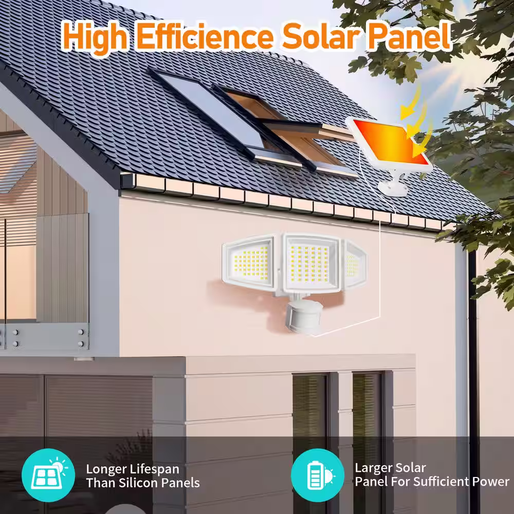 None 2-Watt 1800-Lumens White Motion Sensing Dusk to Dawn Integrated LED Flood Light