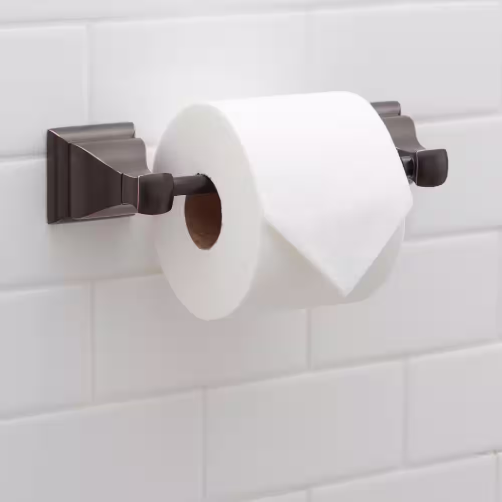 Glacier Bay Milner Pivoting Double Post Toilet Paper Holder in Bronze