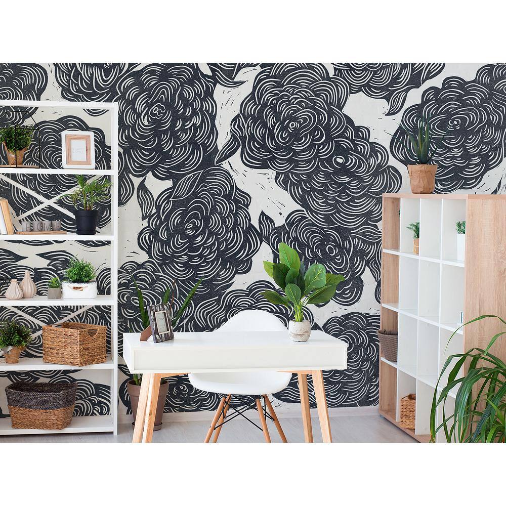 A-Street Prints Roses Black Wall Mural