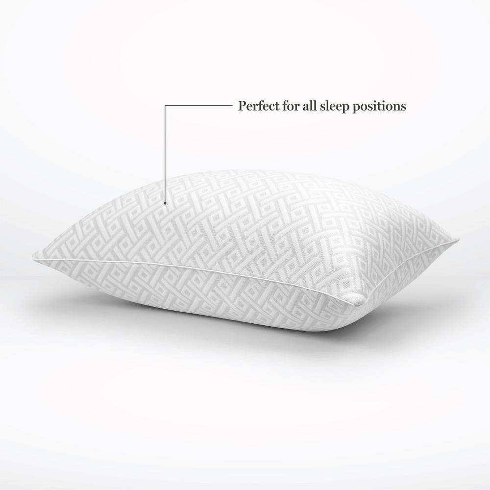 None Martha Stewart Luxury Knit Bed Pillows, Fabric Infused with Charcoal, StandardQueen, 2-Pack