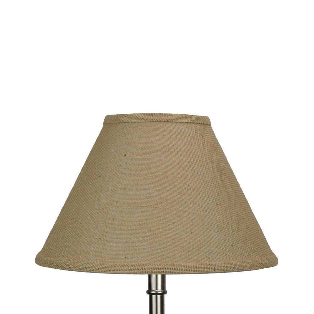 FenchelShades.com Fenchel Shades 12 in. Width x 7.25 in. Height Natural Burlap/Brass Chimney Empire Lamp Shade