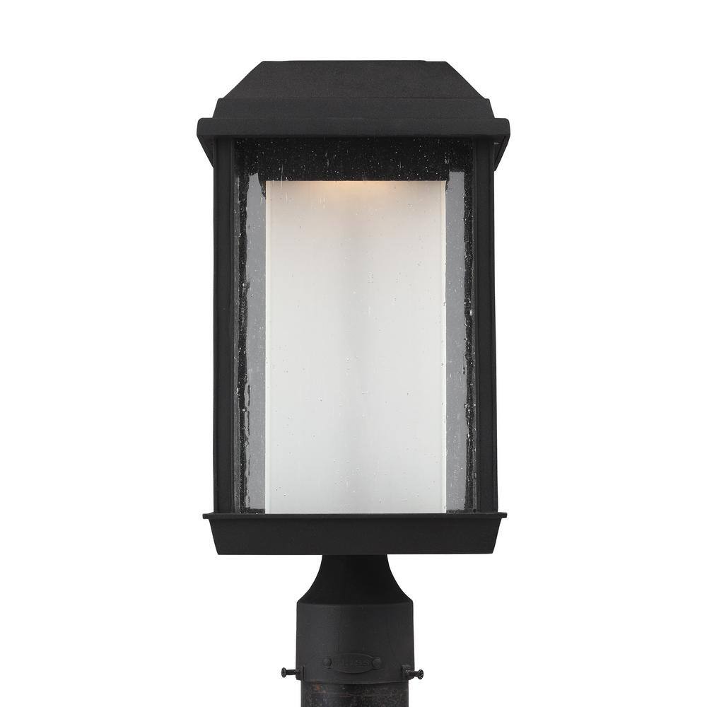 Generation Lighting McHenry 1-Light Outdoor Textured Black Integrated LED Lamp Post Light
