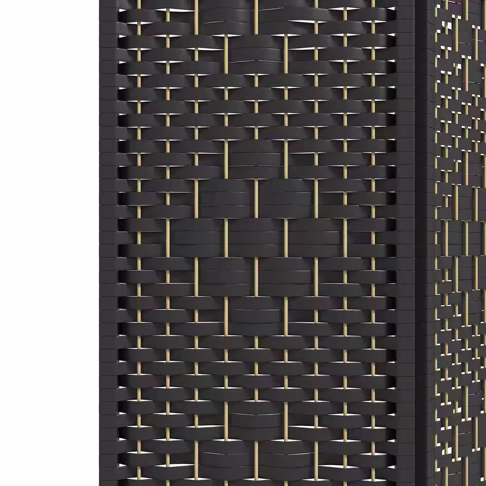 HOMCOM 6-Panel Room Divider, Folding Privacy Screen, 5.6 in. Room Separator, Fiber Freestanding Partition Wall Divider, Black