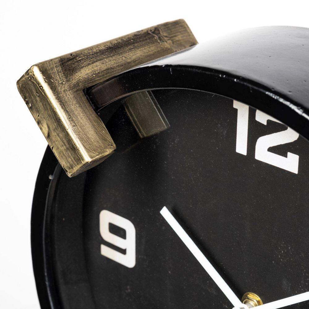 Mercana Agar Black Metal Round Table Clock