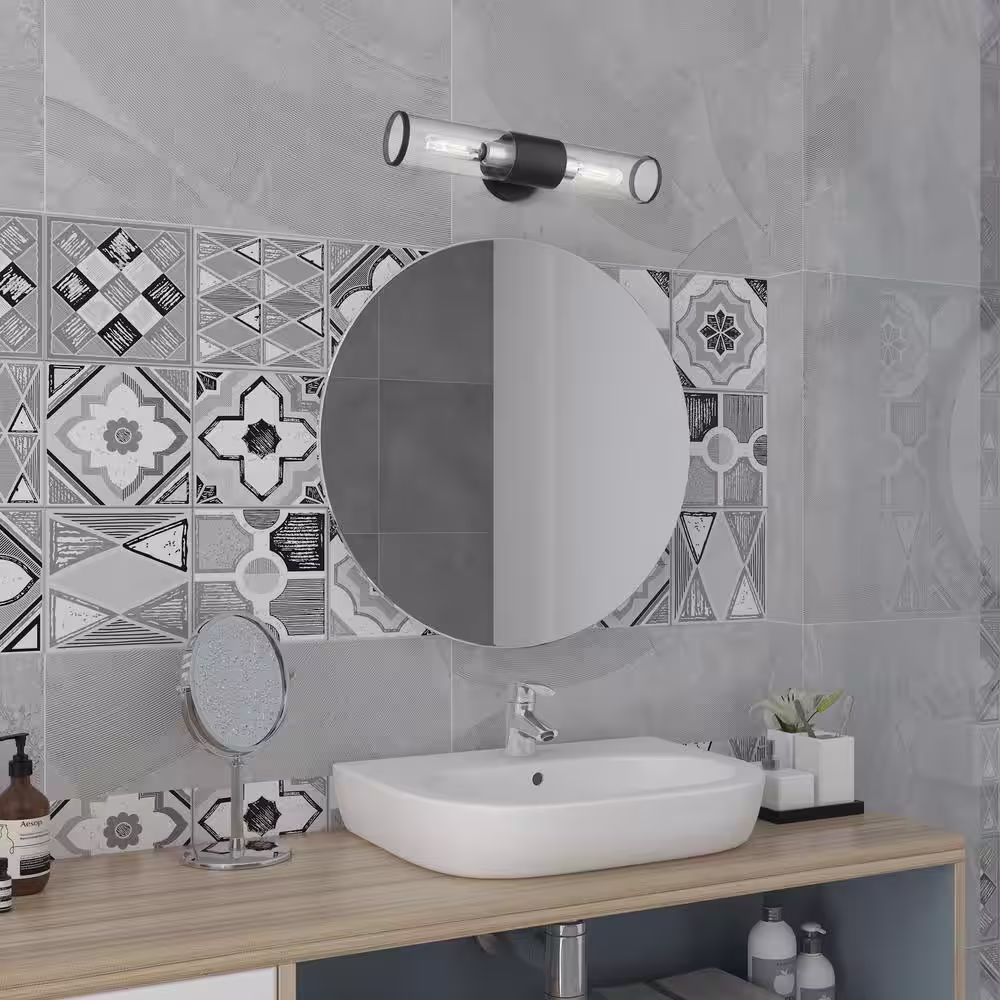 Livex Lighting Banca 4.25 in. 2 Light Black Wall Sconce