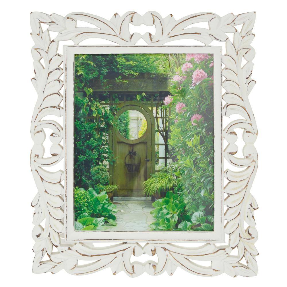 Litton Lane White Wood Farmhouse Photo Frame 14 in. x 12 in.