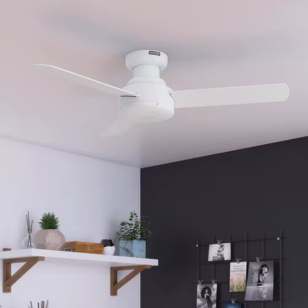 Hunter Presto 44 in. Indoor Ceiling Fan in Matte White with Wall Control Included