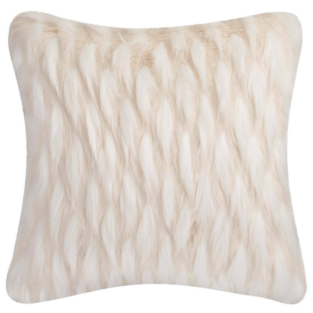 SAFAVIEH Luxe Feather White 20 in. x 20 in. Throw Pillow