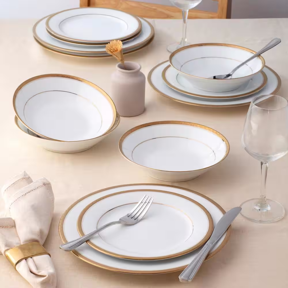 Noritake Charlotta Gold 12-Piece Dinnerware (Set for 4)