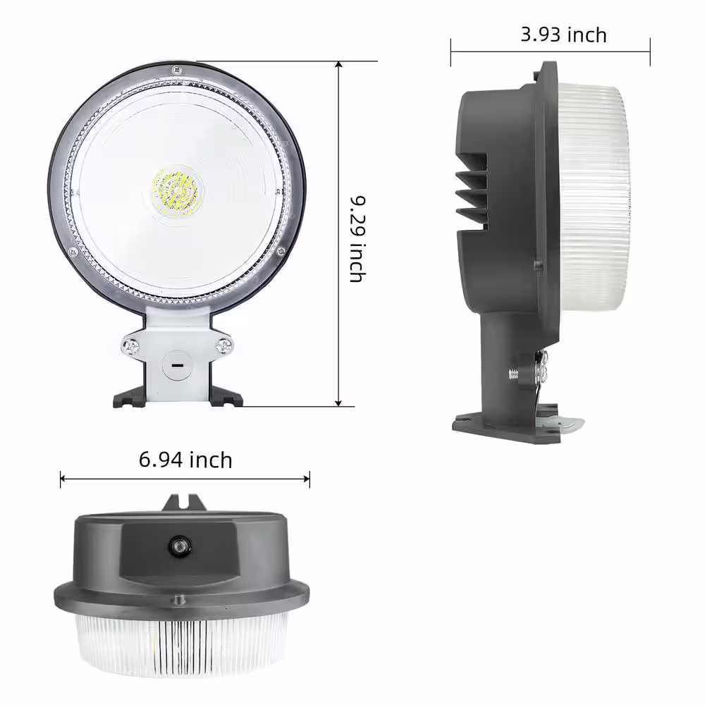 None 500- Watt Equivalent Integrated LED Black Dusk to Dawn Area Light and Flood Light with 7800 Lumens Outdoor Light, 5500K