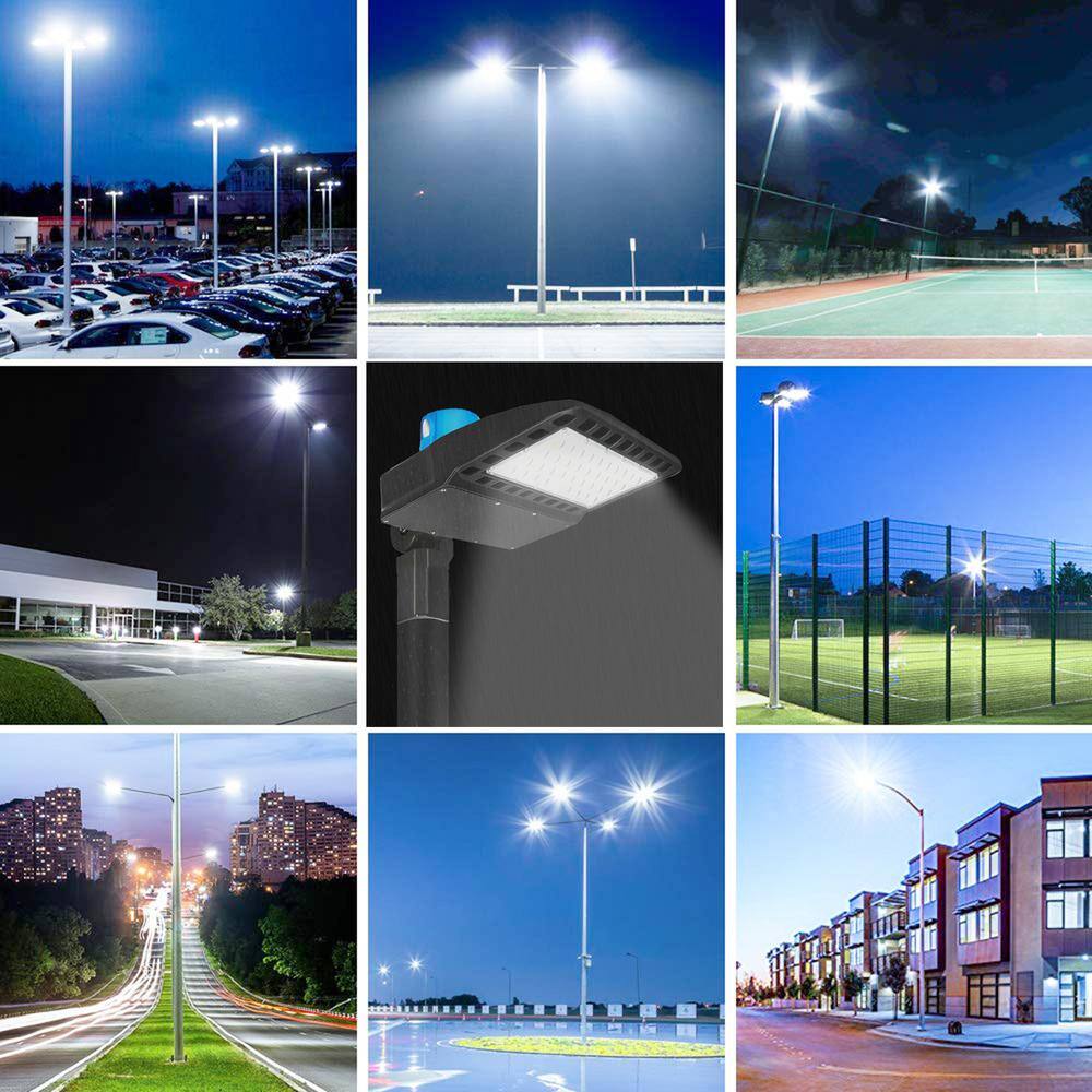 None 200-Watt 150-Degree Bronze Integrated LED Parking Lot Area Light, 28000 Lumens 5500K Security Lighting, Slip Fitter