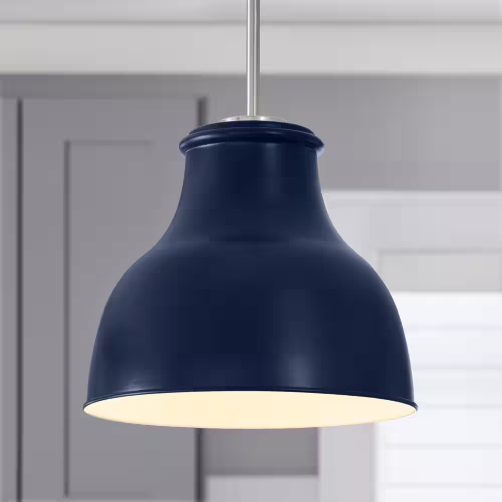 None 2-1/4 in. Large Brushed Gold Metal Bell Pendant Light Shade