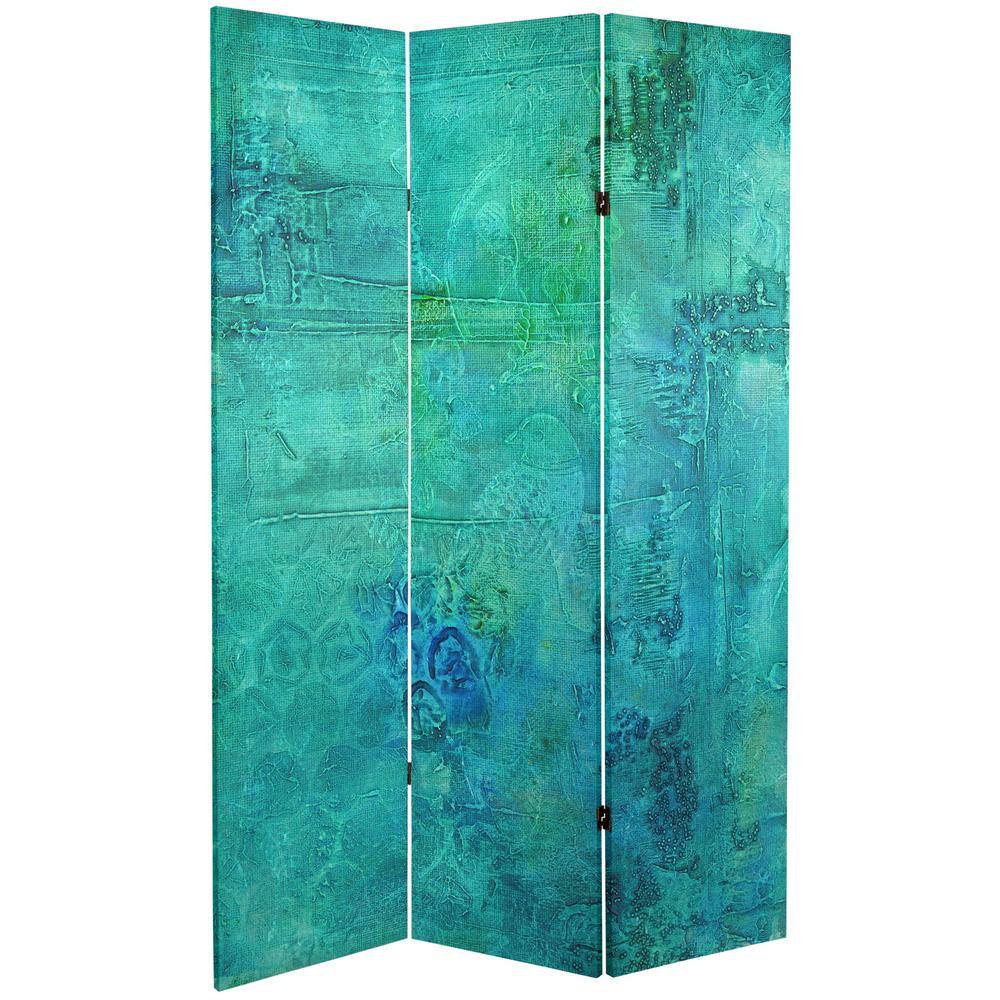 Oriental Furniture 6 ft. Water Bird Printed 3-Panel Room Divider