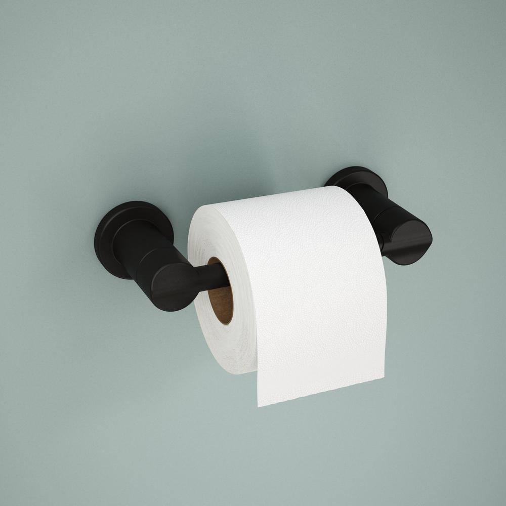 Delta Nicoli Wall Mount Pivot Arm Toilet Paper Holder Bath Hardware Accessory in Matte Black