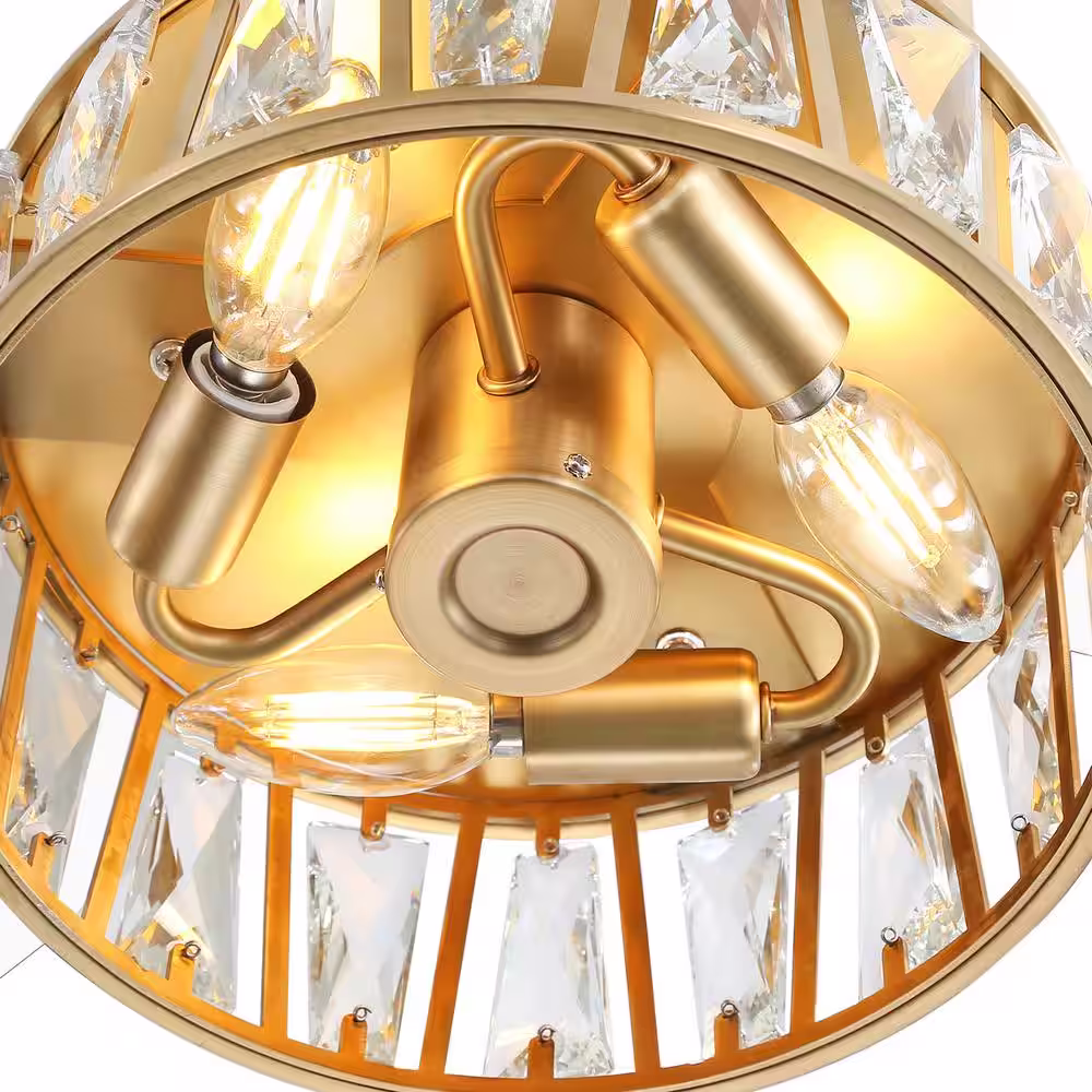 None Victoria 52 in. Indoor Gold Ceiling Fan with Remote and Light Kit Included