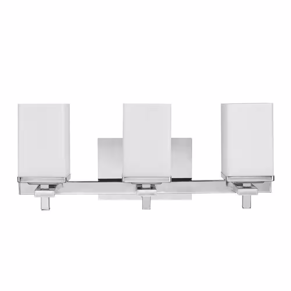 Globe Electric Finn 3-Light Chrome All-In-One Bath Light Vanity (5-Piece)