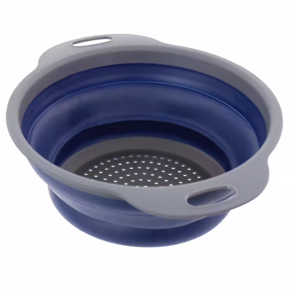 Oster Bluemarine Collapsible Round Plastic Blue Colander
