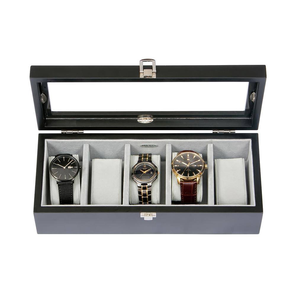 Mele & Co Java Tate Glass Top Wooden Watch Box