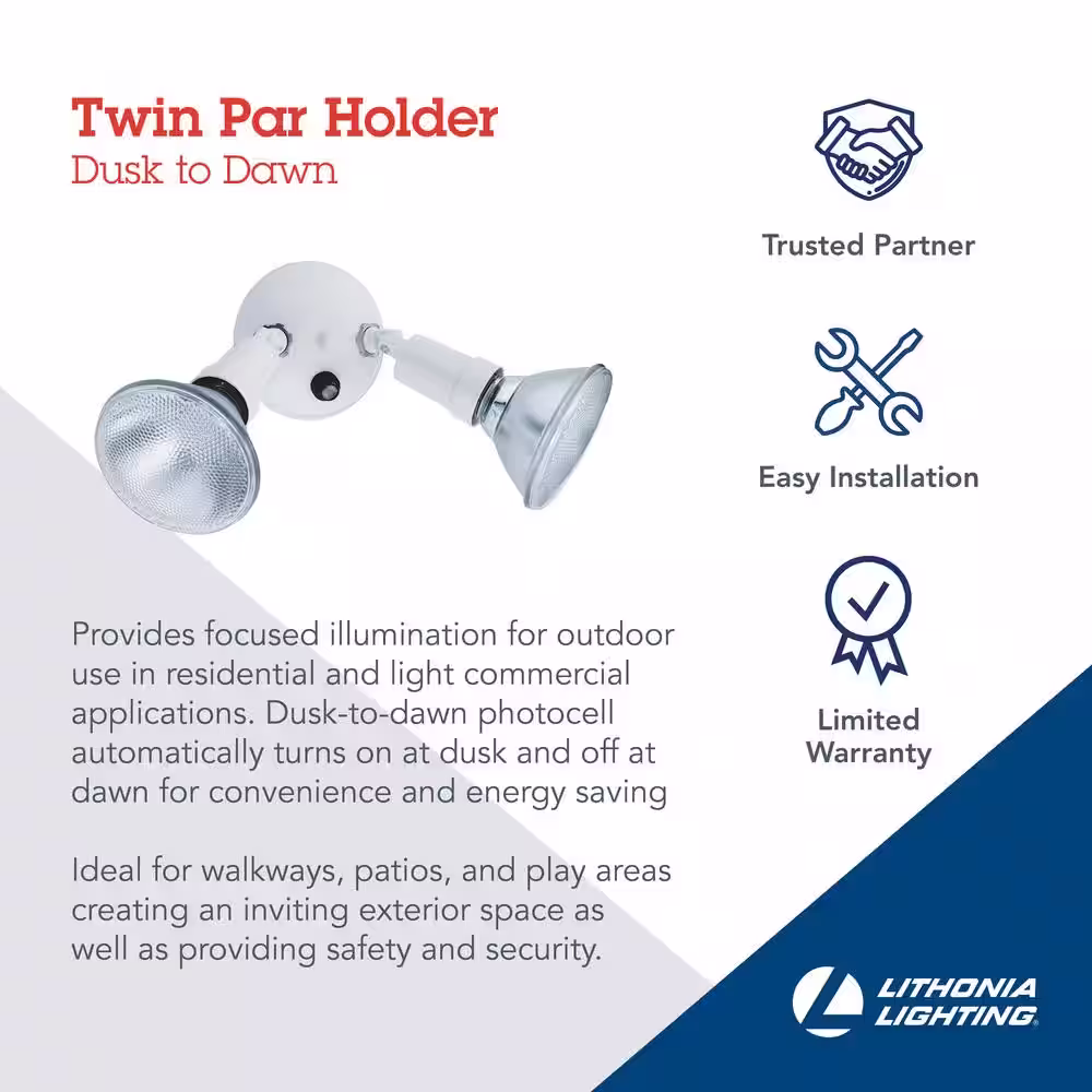 Lithonia Lighting Contractor Select OFTH 150-Watt Bronze Dusk to Dawn 2-Light Outdoor Flood Light