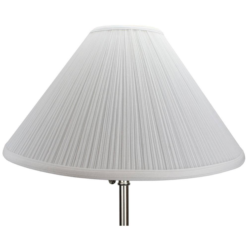 FenchelShades.com 18 in. W x 9 in. H Mushroom Pleat White/Nickel Hardware Coolie Lamp Shade