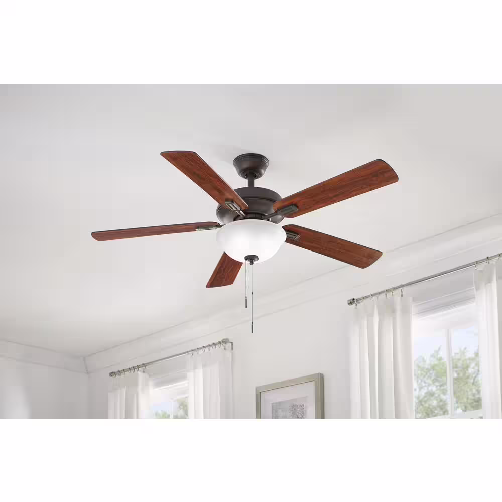 Hampton Bay Larson 52 in. LED Oil Rubbed Bronze Ceiling Fan with Light Kit