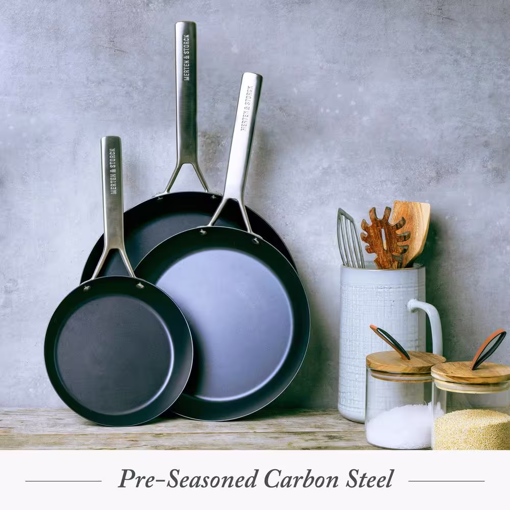 None Carbon Pro 12 in. Carbon Steel Frying Pan with Stainless Steel Handle
