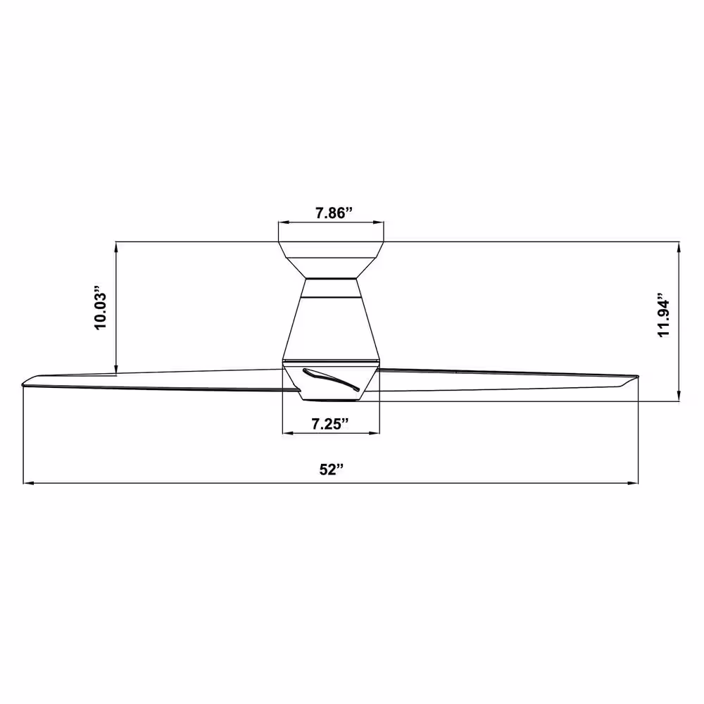 Modern Forms Slim 52 in. Integrated LED Indoor/Outdoor Matte Black 3-Blade Smart Flush Mount Ceiling Fan with Light Kit and Remote