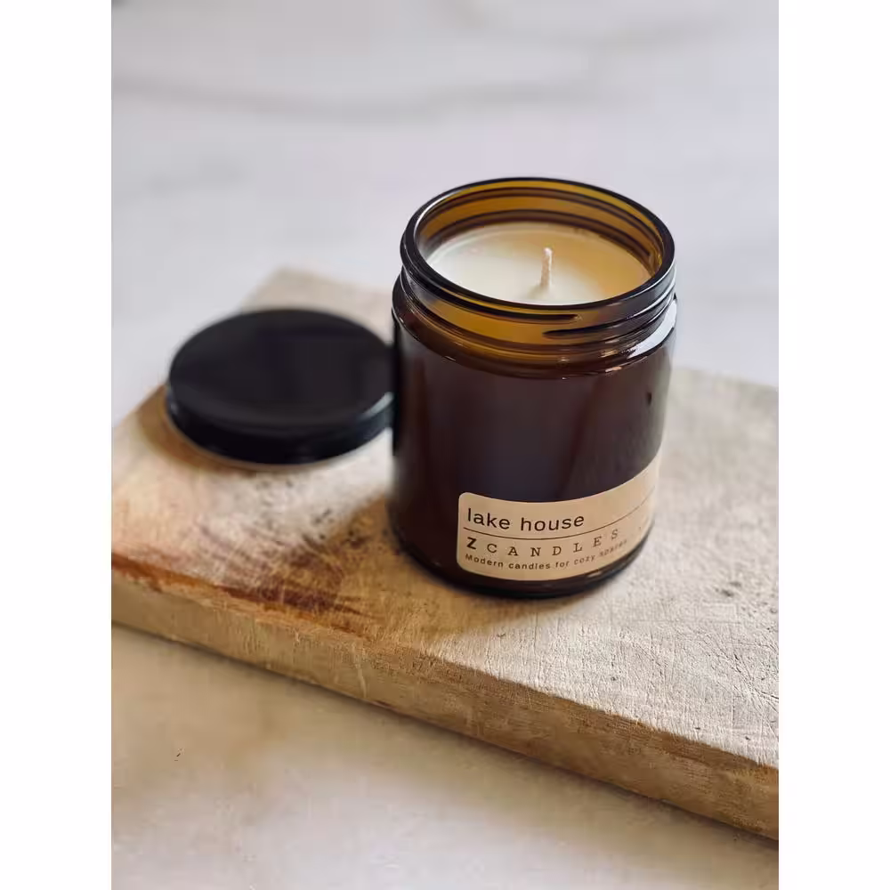 Z CANDLES Lake House, Amber Jar Candle 8 oz.