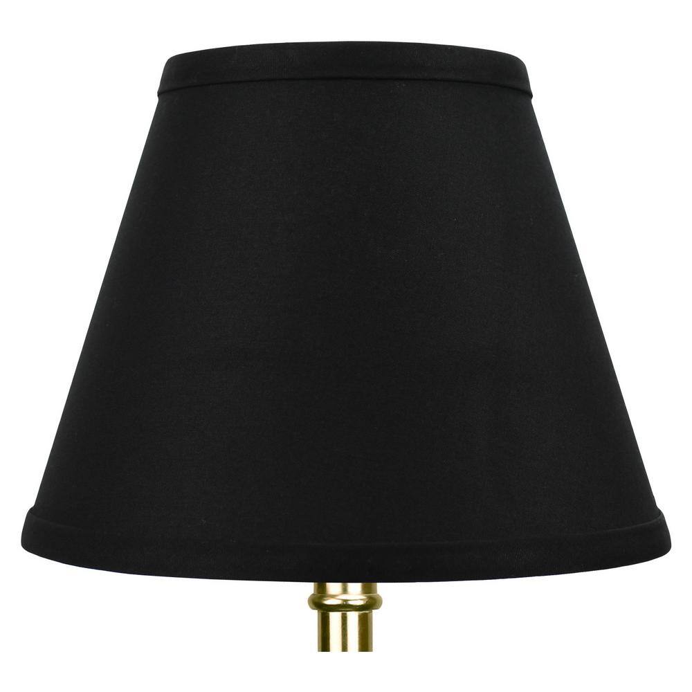FenchelShades.com 5 in. Top Dia x 9 in. Bottom Dia x 7 in. Slant Linen Black Empire Lamp Shade