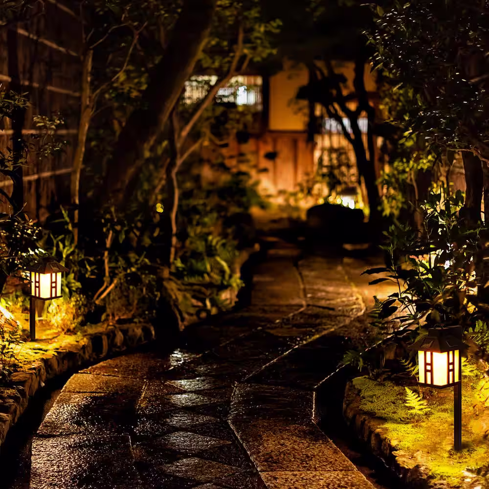 None Solar White LED Path Light with Classic Design (4-Pack)