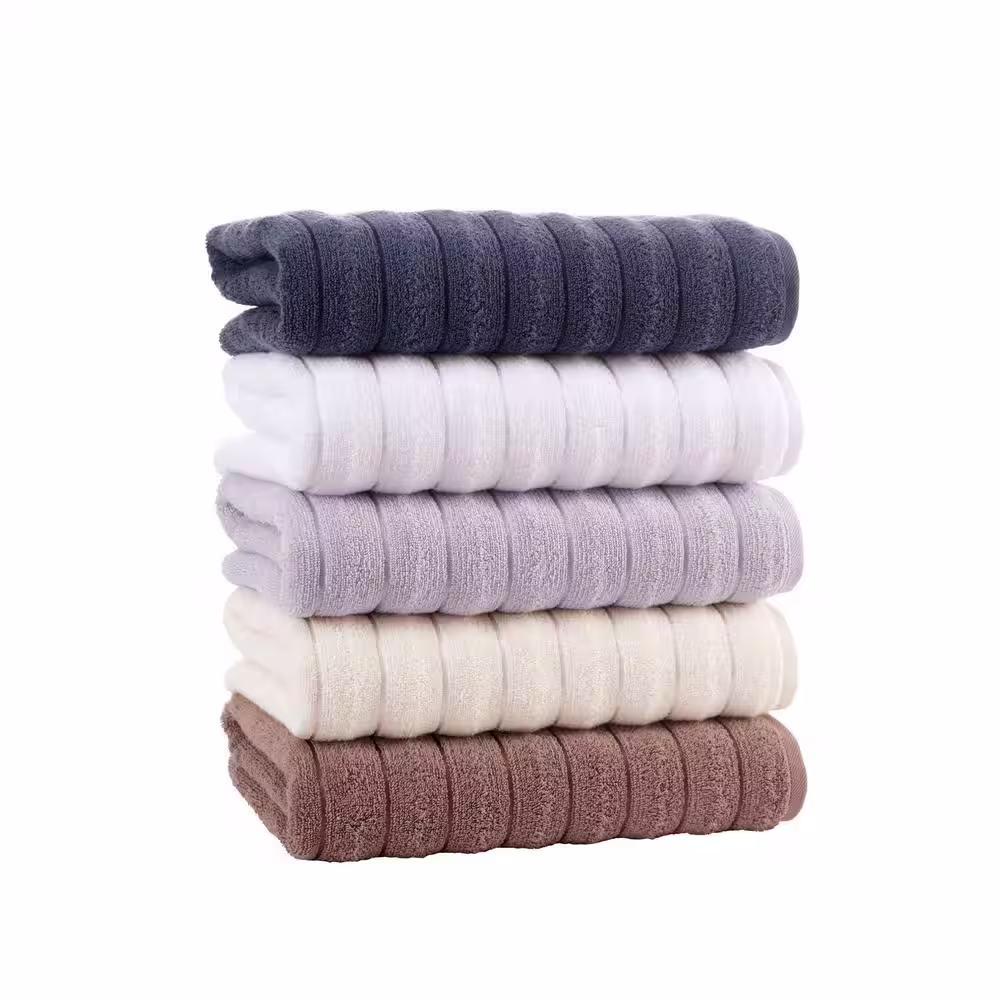 None Vague 8-Piece Beige Turkish Cotton Hand Towels