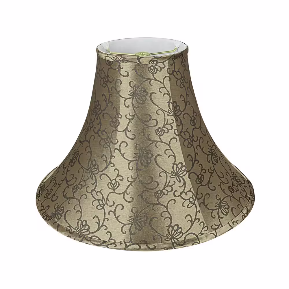 Aspen Creative Corporation 16 in. x 12 in. Brown with Gold Accents Bell Lamp Shade