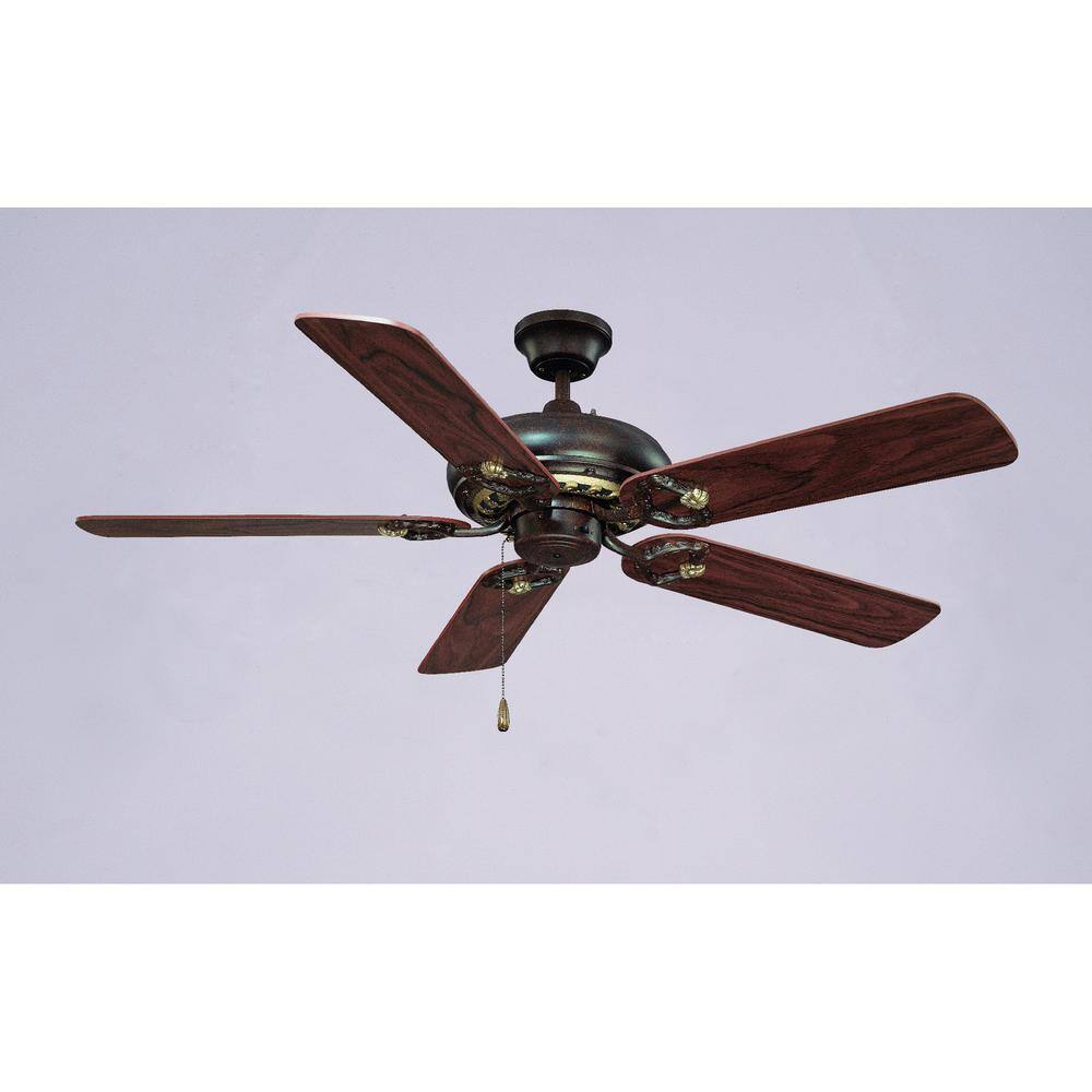Volume Lighting 52 in. Vintage Bronze with Antique Gold Ceiling Fan