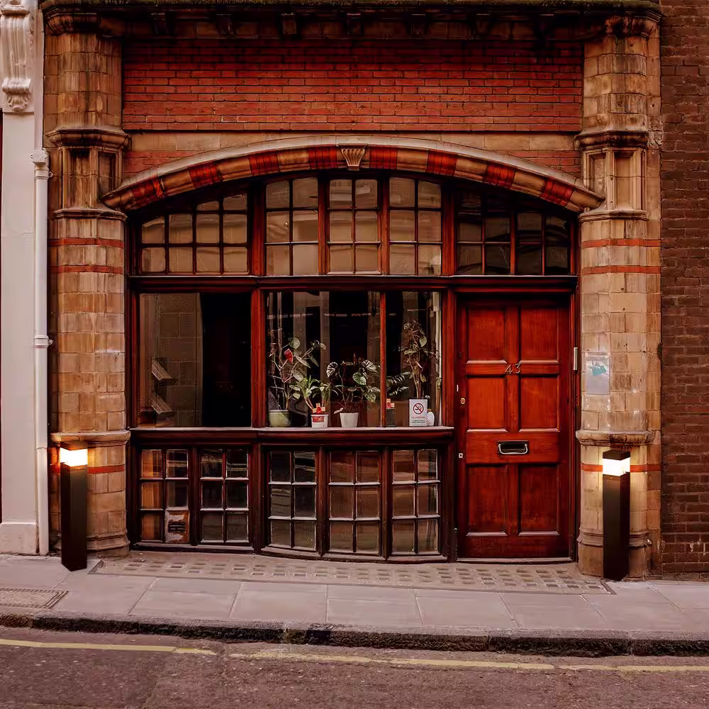 Sunlite Line-Voltage Hardwired Aluminum Dimmable LED Square Bollard Light with Selectable CCT Switch 3000K 4000K 5000K