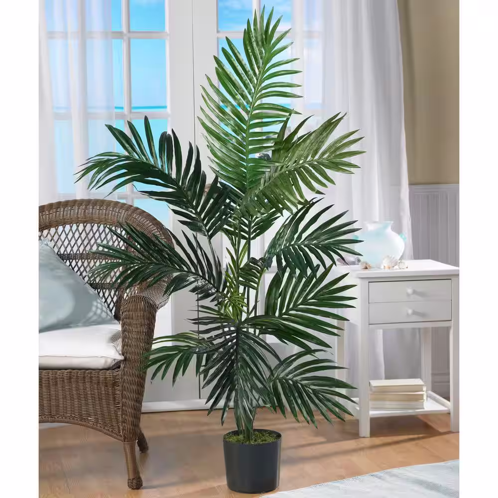 Nearly Natural 4 ft. Artificial Kentia Palm Silk Tree