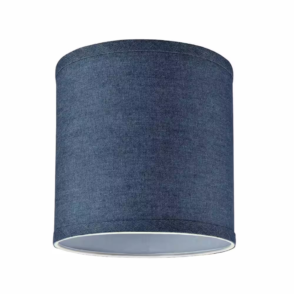 Aspen Creative Corporation 8 in. x 8 in. Washing Blue Drum/Cylinder Lamp Shade