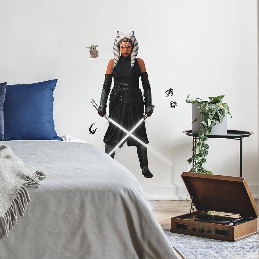 RoomMates Black and Blue and Grey Ahsoka Peel and Stick Giant Wall Decal