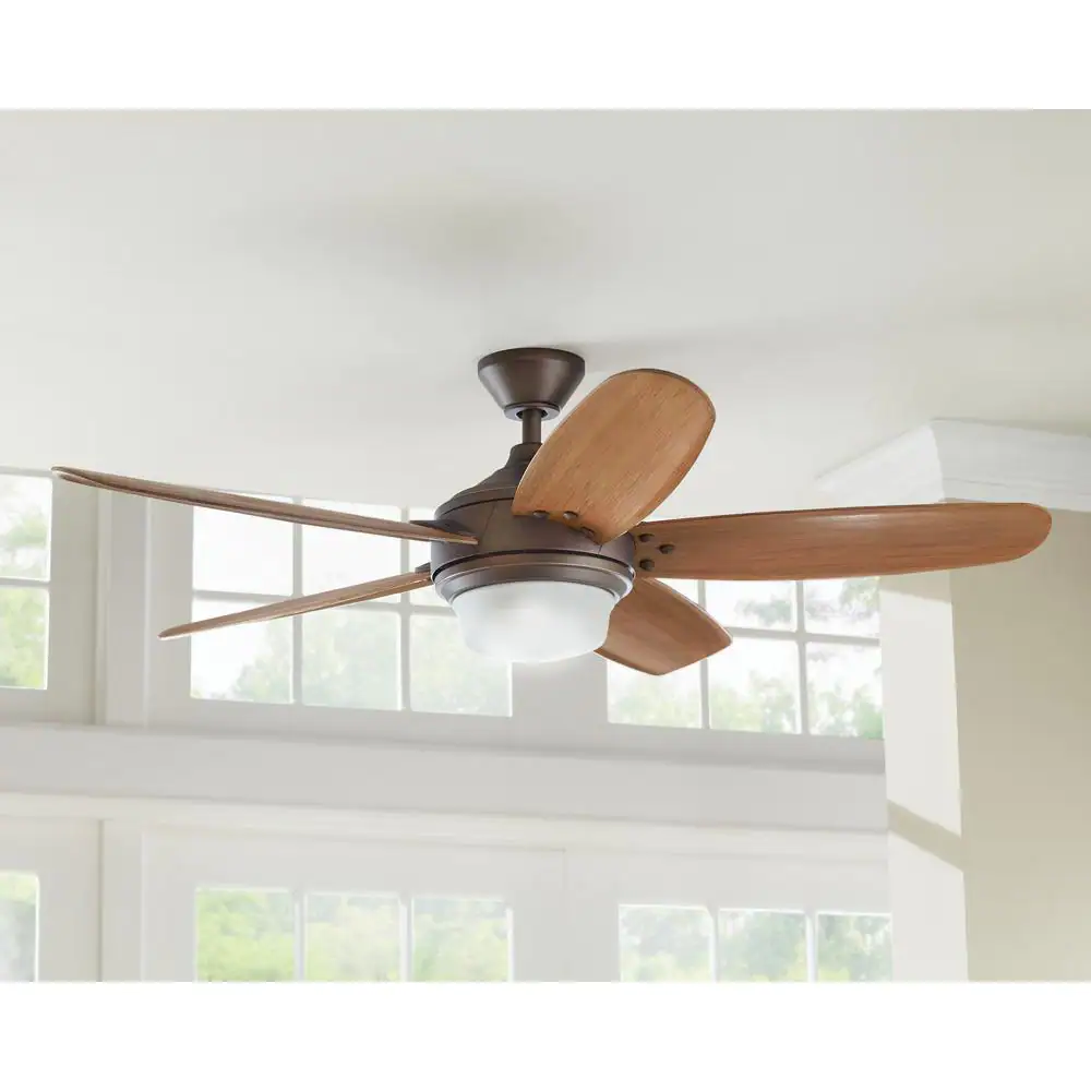Home Decorators Collection Breezemore 56 in. Indoor LED Mediterranean Bronze Ceiling Fan with Light Kit, Downrod, DC Motor and Remote Control