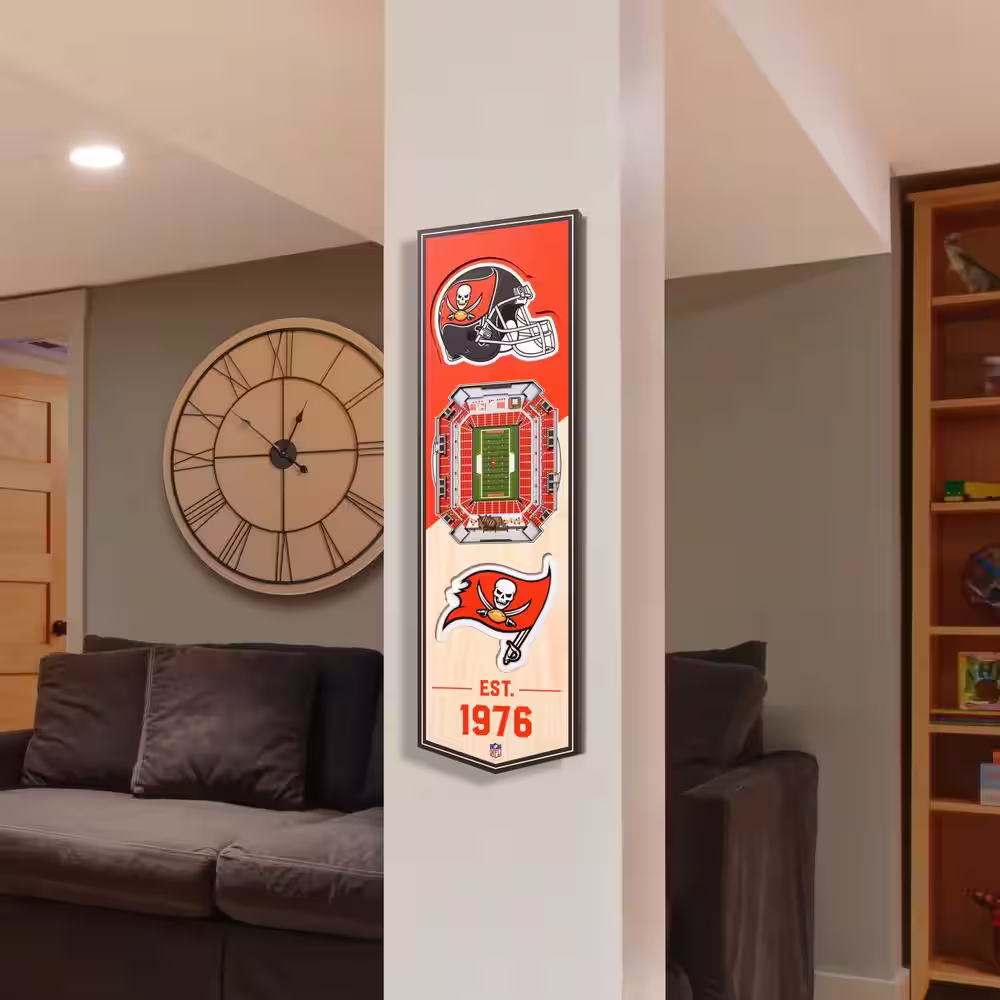 YouTheFan NFL Tampa Bay Buccaneers 6 in. x 19 in. 3D Stadium Banner-Raymond James Stadium