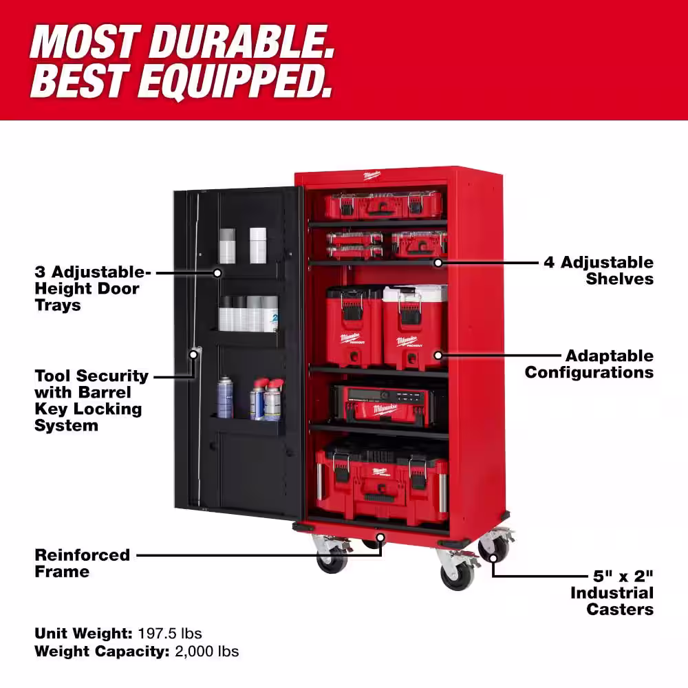 Milwaukee 27 in. 4-Shelf Locker with Power Strip