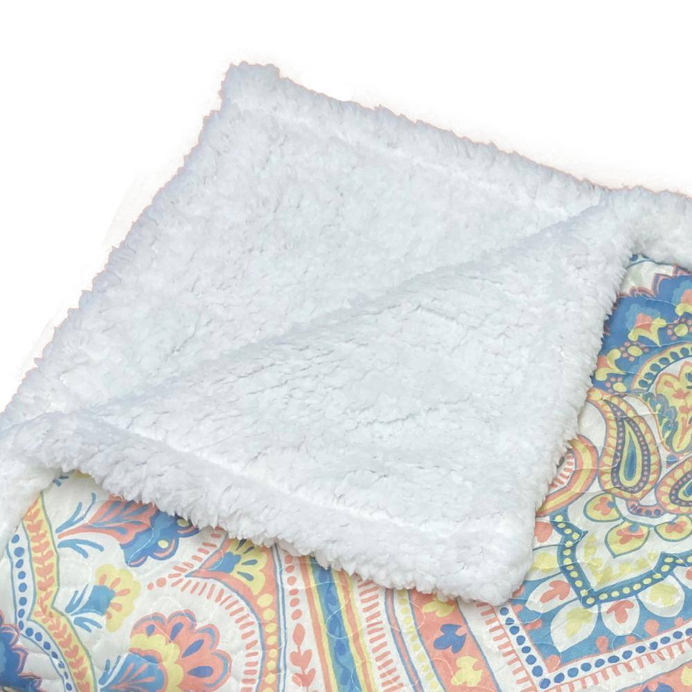 Harper Lane Merriam Pink Sherpa Throw Blanket 50 in. x 60 in.