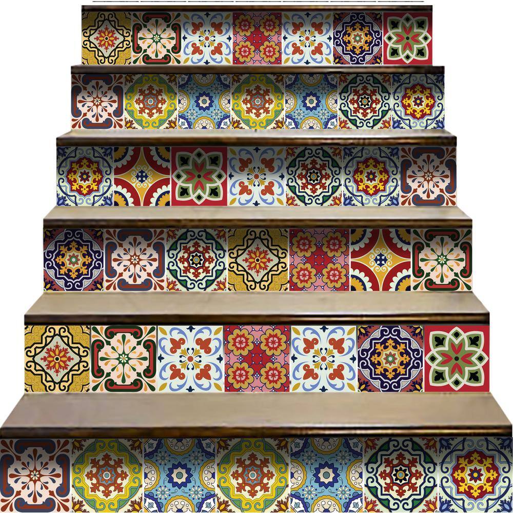 None Multi-Color 55 6 in. x 6 in. Vinyl Peel and Stick Tile (24-Tiles, 6 sq.ft./Pack)