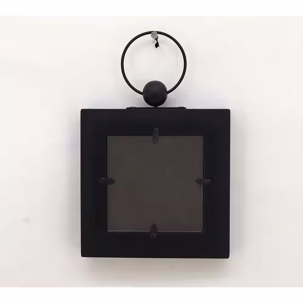 None 5 in, x 5 in. Black Wood and Metal Wall Picture Frame