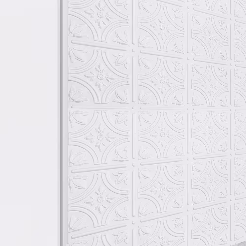 INNOVERA DECOR BY PALRAM J-Trim Edge Profile 0.7 in. W x 48 in. H PVC Backsplash in White (2-Pieces)