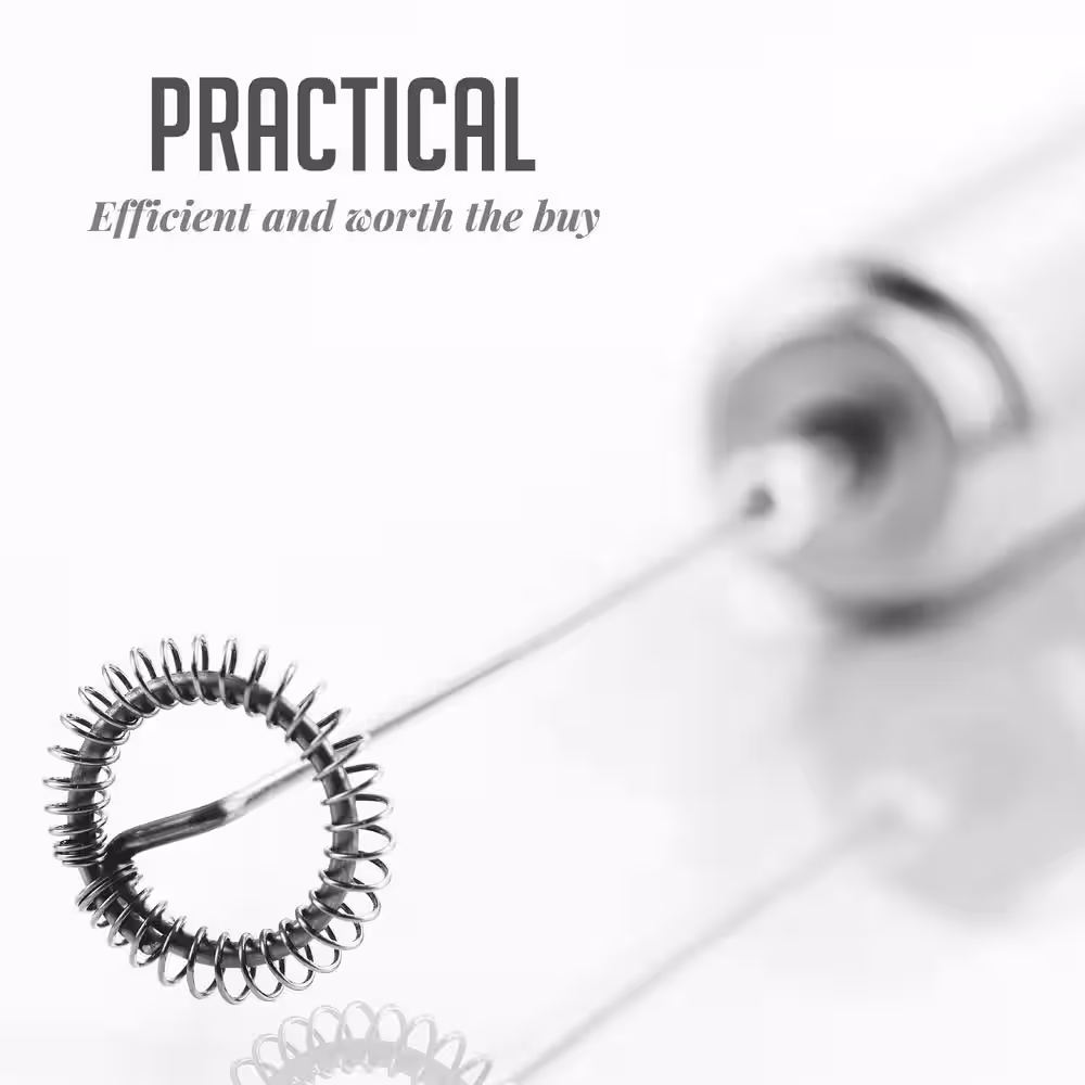 OVENTE Stainless Steel Milk Frother, Coffee Mixer Wand, Silver (FRS1020B)