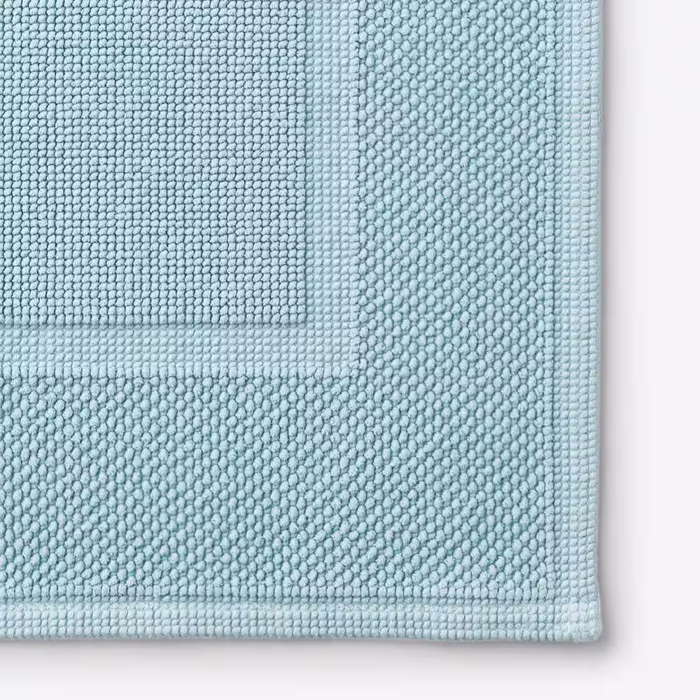 The Company Store Legends Luxury Sterling Aqua Haze 40 in. x 24 in. Cotton Bath Mat
