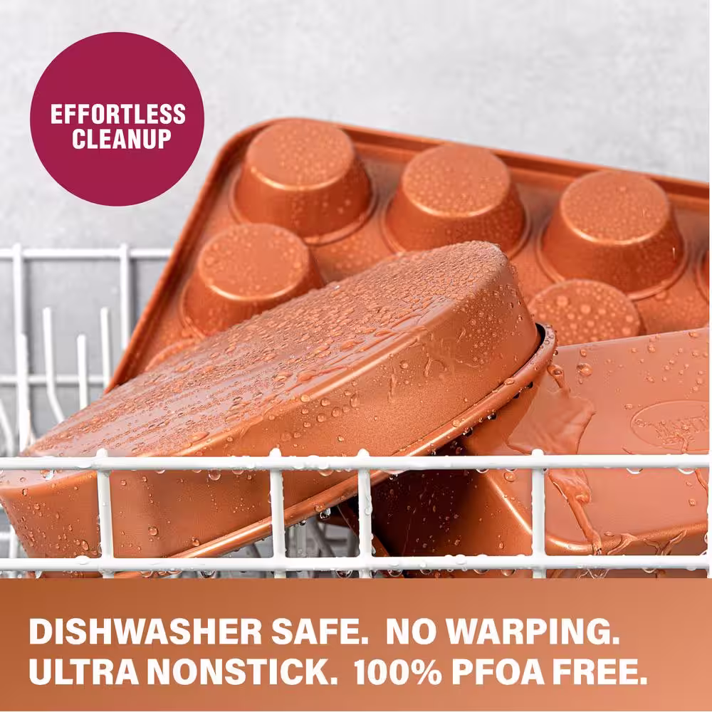 Gotham Steel Hammered Copper 17-Piece Aluminum Nonstick Cookware Set