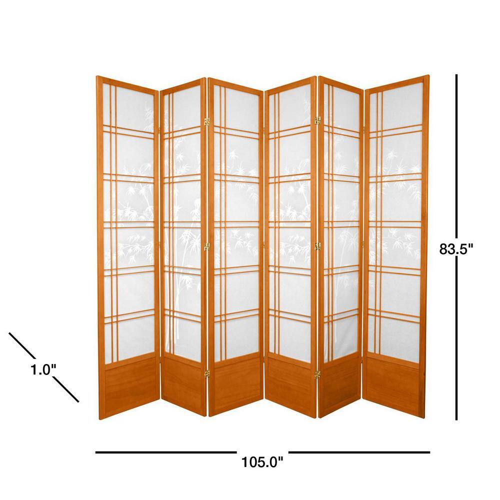 Oriental Furniture 7 ft. Honey 6-Panel Room Divider