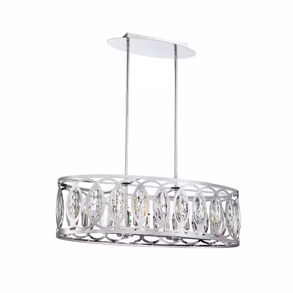 Easylite Crista 6-Light Chrome Oval Chandelier