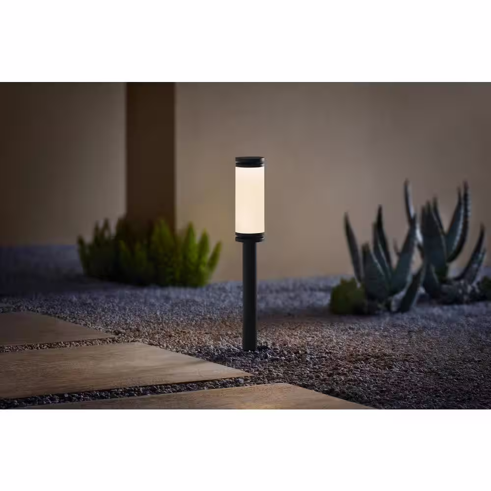 Hampton Bay 10-Watt Equivalent 100 Lumens Low Voltage Black Integrated LED  Color Changing  Outdoor Landscape Path Light